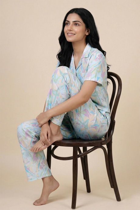 Zivame Woven Loungewear Set - Ice Water — image 5